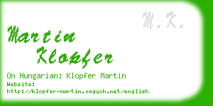 martin klopfer business card